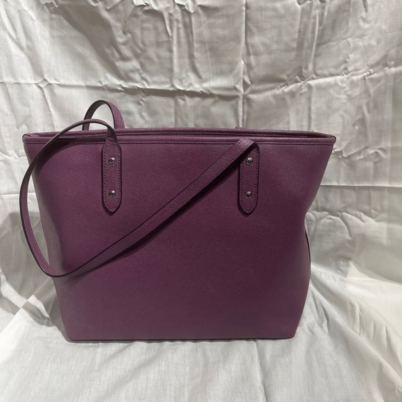 Coach Purple crossgrain leather tote bag and Wallet Set - Picture 3 of 4
